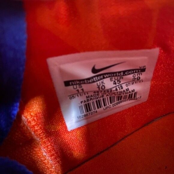 Nike Air Max Sweep Thru 'Amare Stoudemire Blue Orange PE 2011 Mens Sz 11(US) EUC - Picture 6 of 16